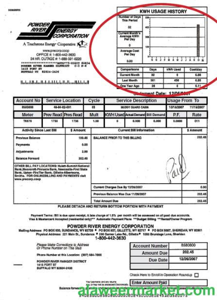 USA Wyoming powder river energy bill in PSD format